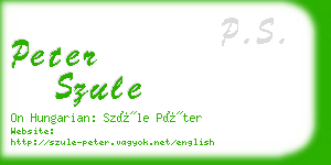 peter szule business card